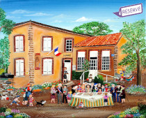 Aperitif devant la mairie de REGAT - Tableau Réservé 